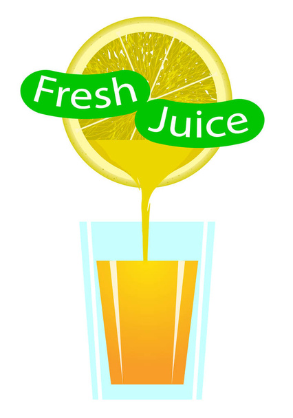 Glass of Orange Fresh, vector art illustration. - Vector, afbeelding
