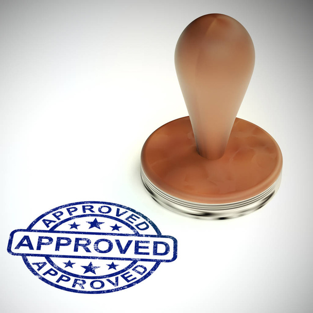 Approved concept icon shows endorsement of a contract to permit  - Photo, Image