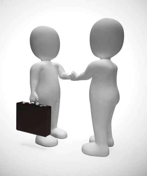 Uomini d'affari che stringono la mano su un accordo o un accordo - illustrati 3d
 - Foto, immagini