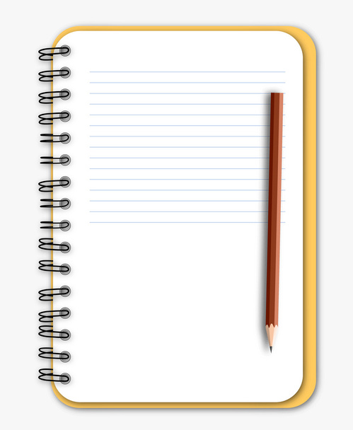 Notebook and Pencil - Vektori, kuva