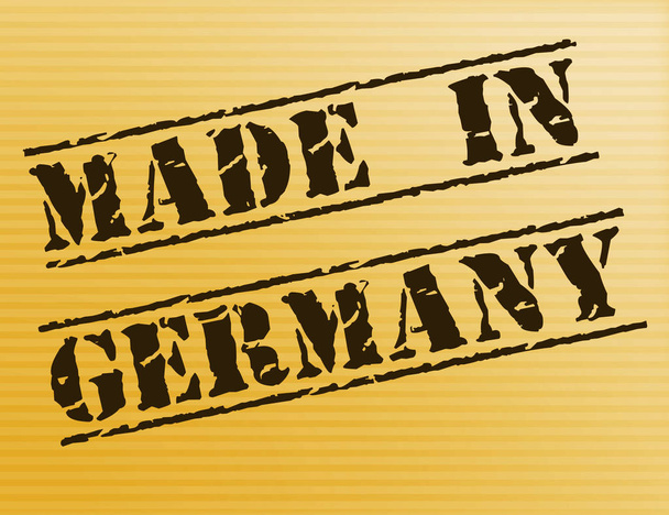 Κατασκευασμένο στη Γερμανία σφραγίδα δείχνει Γερμανικά προϊόντα που παράγονται ή κατασκευά - Φωτογραφία, εικόνα