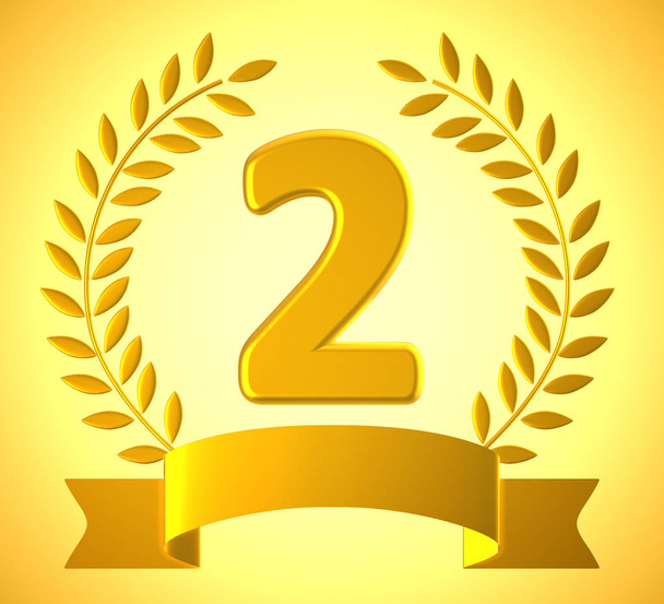 İkincilik sertifikası zafer başarı ve kazanan anlamına gelir - 3d i - Fotoğraf, Görsel