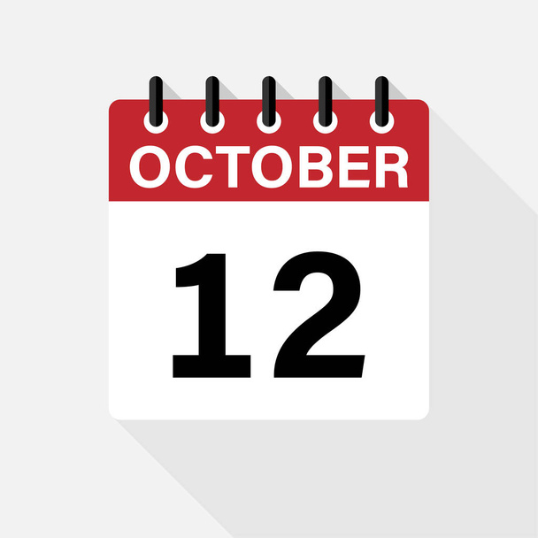 Octubre calendario vector icono nuevo diseño
 - Vector, Imagen