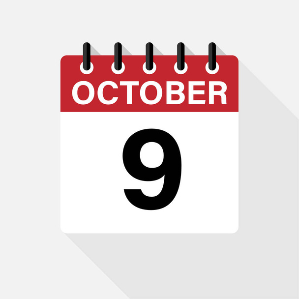 Október naptár vektoros ikon új design - Vektor, kép