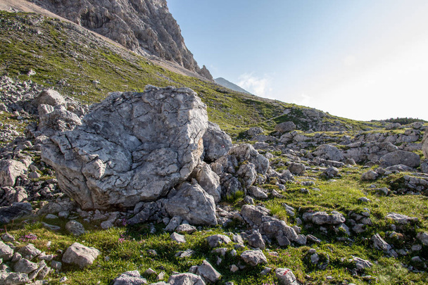 Velký balvan vedle horské stezky do Rjaviny - Fotografie, Obrázek
