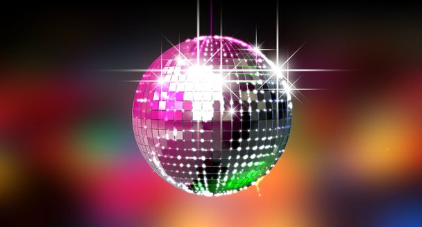 kleurrijke glinting disco bal - Foto, afbeelding