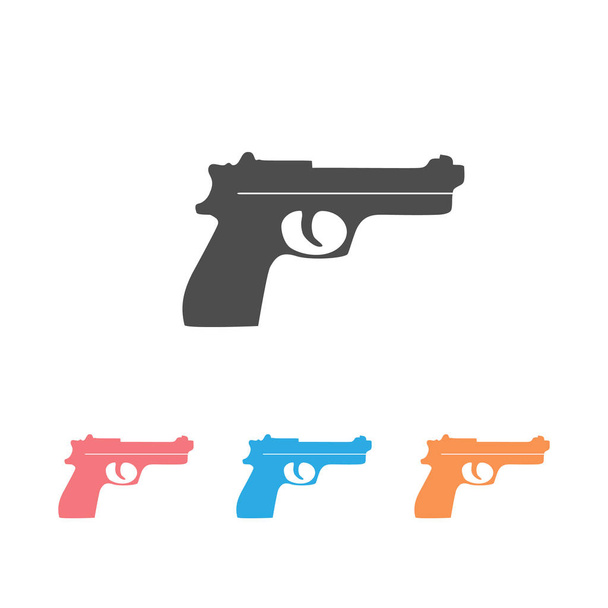 Sada ikon Gun. Zbraňové vektor. Vojenské vybavení ilustrace loga - Vektor, obrázek