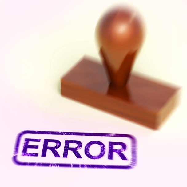 Fehlerstempel zur Kennzeichnung von Fehlern und Fehlern - 3D-Illustration - Foto, Bild