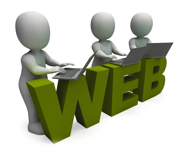 Web koncepció ikon azt jelenti, csatlakozik a World Wide Web-3D Illu - Fotó, kép