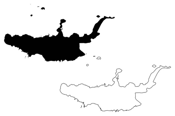 Province de l'ouest de la Nouvelle-Bretagne (État indépendant de Papouasie-Nouvelle-Guinée, PNG, provinces de Papouasie-Nouvelle-Guinée) illustration vectorielle de carte, croquis à griffonner Nouvelle-Bretagne occidentale ma
 - Vecteur, image