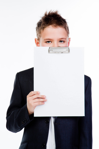 Boy with a white sheet - Фото, зображення