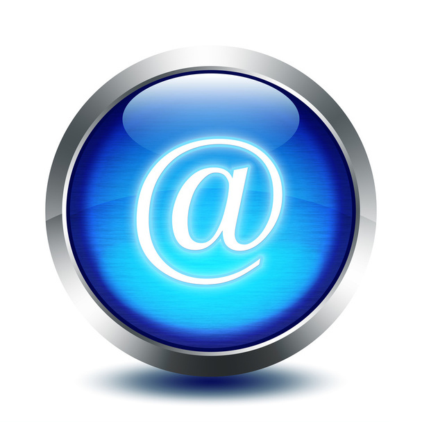 Blu glass button - e-mail - Photo, Image