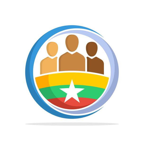 Ікона з концепцією національної громади М "янми. - Вектор, зображення
