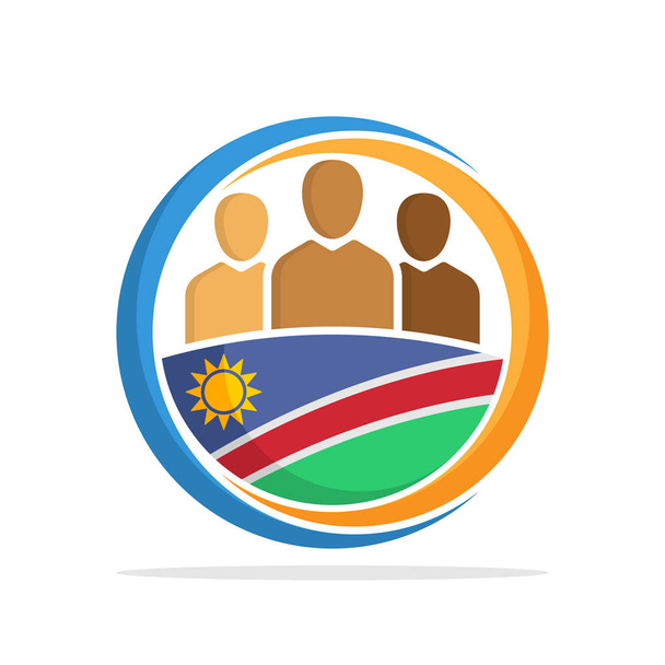 Icono ilustrado con el concepto de la comunidad nacional de Namibia
 - Vector, imagen