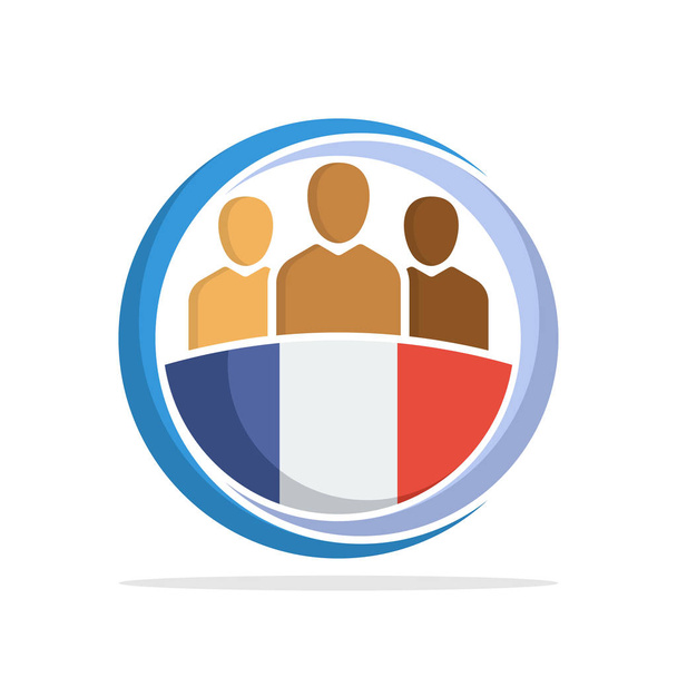 Ilustrovaná ikona s konceptem francouzského národního společenství - Vektor, obrázek