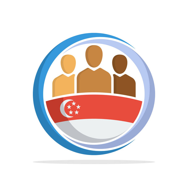 Icona illustrata con il concetto di comunità nazionale di Singapore
 - Vettoriali, immagini