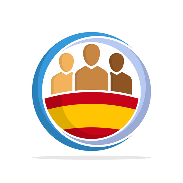 Ícone ilustrado com o conceito da comunidade nacional de espanhol
 - Vetor, Imagem