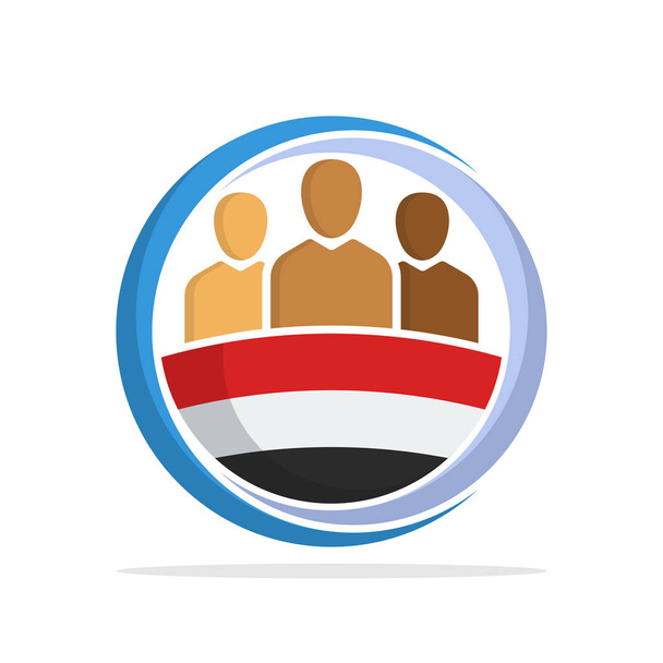 Ilustrovaná ikona s konceptem národní komunity Jemenu - Vektor, obrázek