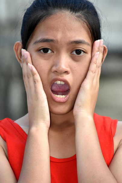 A Startled Youthful Filipina Teenage Female - Zdjęcie, obraz