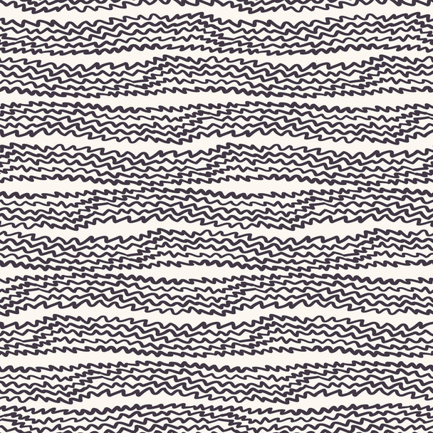 シームレスなパターン手描き観的なストライプジグザグラインの背景。不規則な波状のプリント。ベクトルラインアートスウォッチ - ベクター画像
