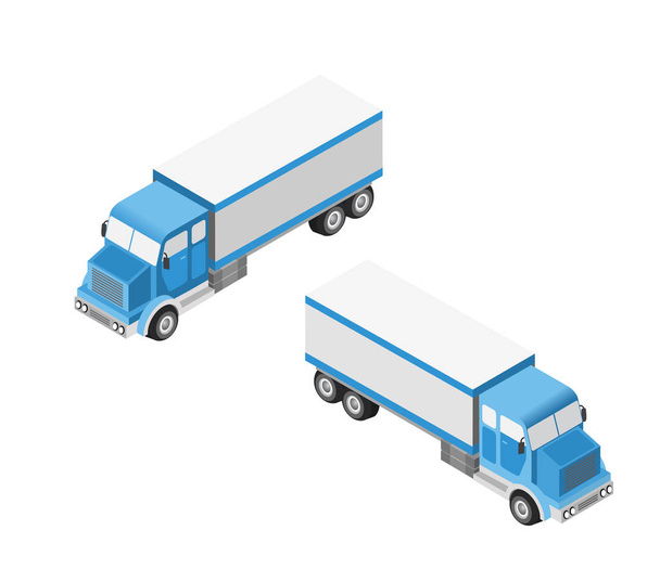 Set of cars and trucks - Vector, Image