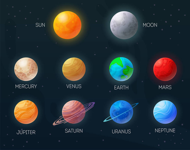 Sonnenplaneten untergegangen  - Vektor, Bild