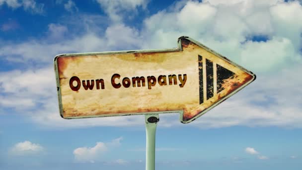Street Sign to Own Company - Footage, Video