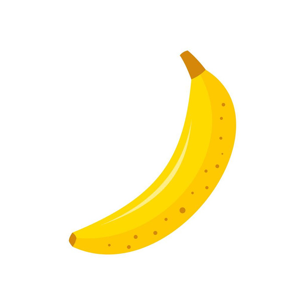 Whole banana icon, flat style - Διάνυσμα, εικόνα