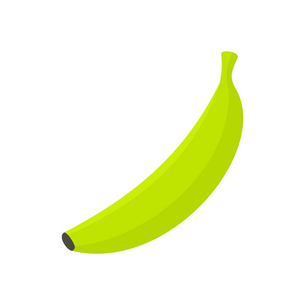 Green banana icon, flat style - Διάνυσμα, εικόνα
