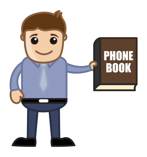 weergegeven: telefoonboek directory - business cartoon - Vector, afbeelding