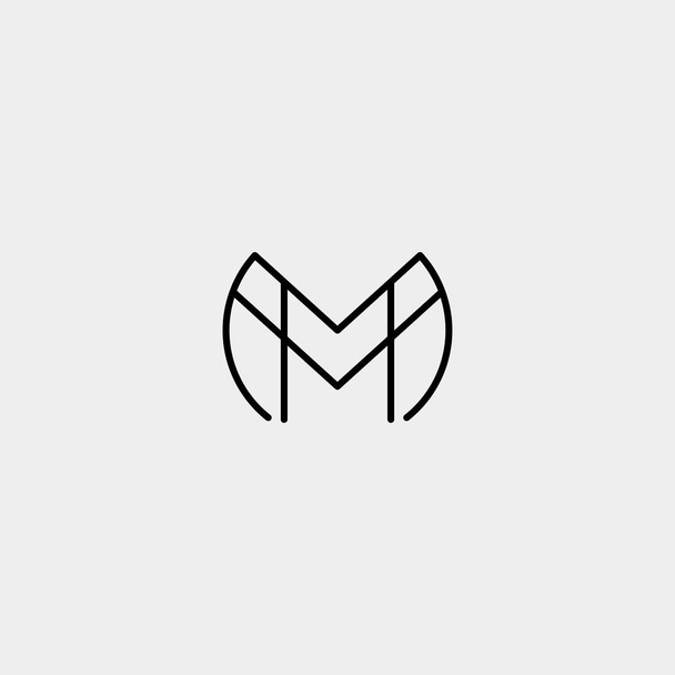 レター M Mm モノグラム ロゴ デザイン ミニマル - ベクター画像