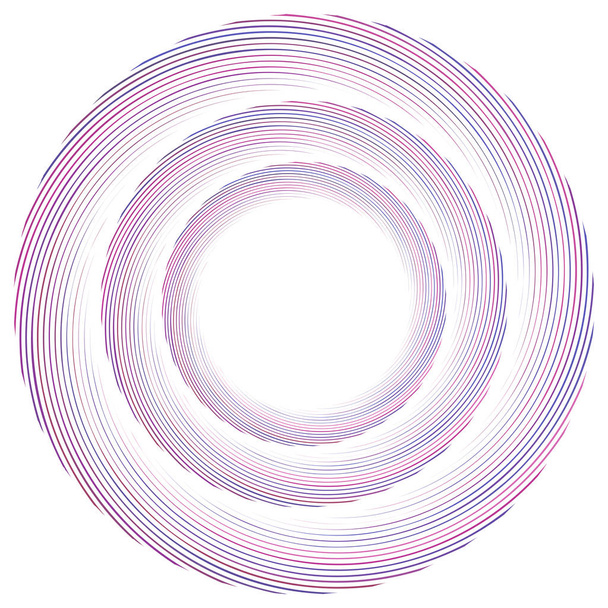 Spirala abstrakcyjna, skręt. Promieniowy wirowy, kręty krzywego, falisty element linii. Okrągły, koncentryczny wzór pętli. Revolve, wir projektowania. Wir, ilustracja z jacuzzi - Wektor, obraz