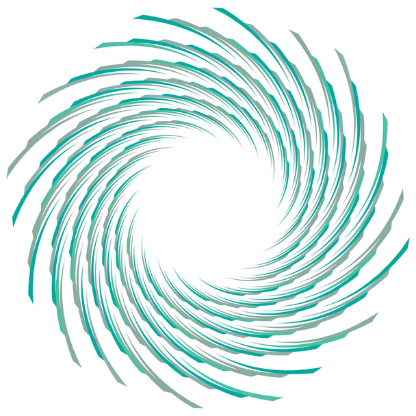 Abstract spiral, twist. Radial swirl, twirl curvy, wavy lines element. Circular, concentric loop pattern. Revolve, whirl design. Whirlwind, whirlpool illustration - Vektör, Görsel