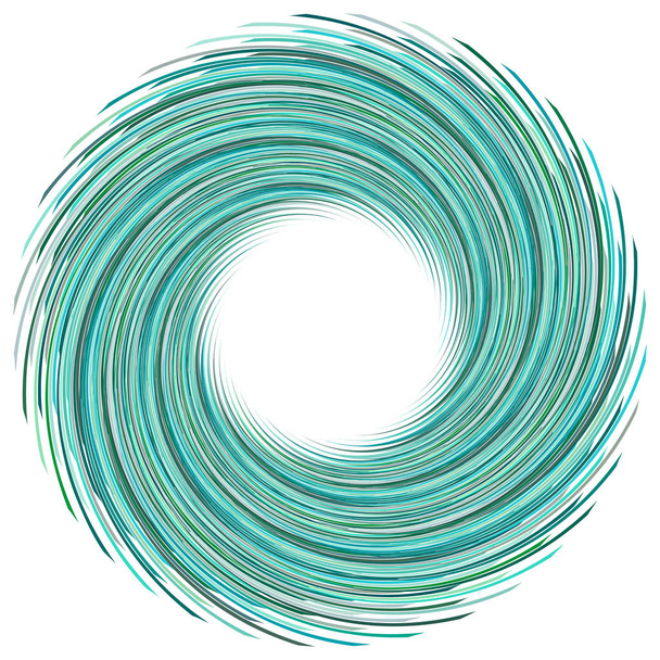 Abstract spiral, twist. Radial swirl, twirl curvy, wavy lines element. Circular, concentric loop pattern. Revolve, whirl design. Whirlwind, whirlpool illustration - ベクター画像