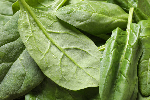 Fresh green healthy spinach as background, closeup view - Zdjęcie, obraz
