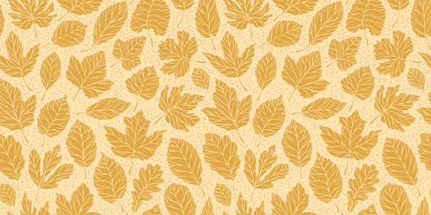Autumn leaves seamless background. Leaf fall concept. Vector - Vettoriali, immagini