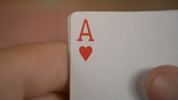 playing cards poker hands four ace - Filmagem, Vídeo