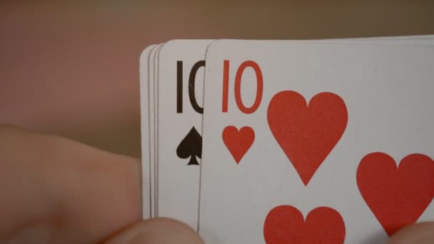 playing cards poker hands full house - Filmagem, Vídeo
