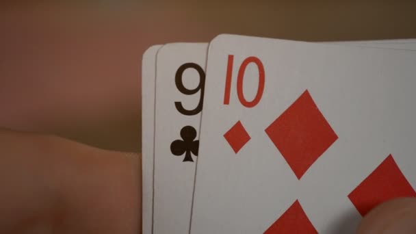 playing cards poker hands straight - Video, Çekim