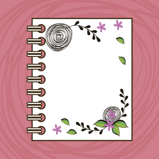 vector illustration notebook school with supply vector illustration - Vecteur, image