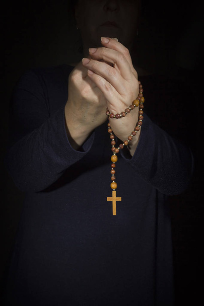 Hands with a cross - Photo, image