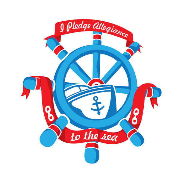 Ναυτικός Mascot Εικονογράφηση σήμα - Διάνυσμα, εικόνα