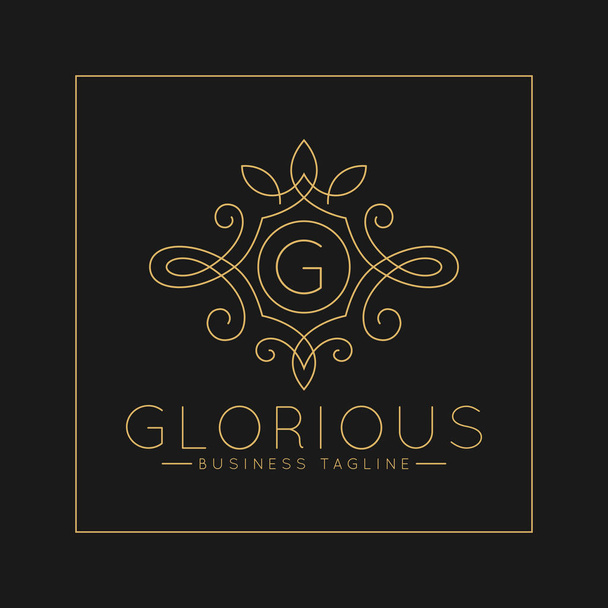 Роскошный логотип буквы G с классическим художественным орнаментом
  - Фото, изображение