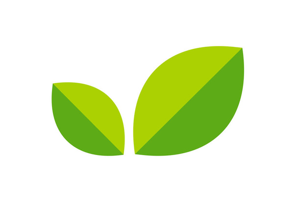Logo com folhas, Green Foliage Ícone em um estilo minimalista
. - Vetor, Imagem