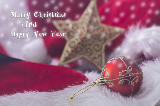 christmas background with stars and baubles - Photo, Image