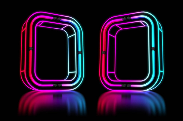 Alfabeto de néon colorido brilhante. ilustração de renderização 3d
. - Foto, Imagem