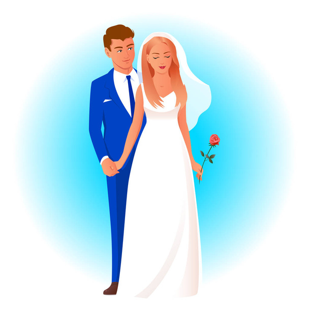 Buon sposi il giorno del matrimonio - Vettoriali, immagini