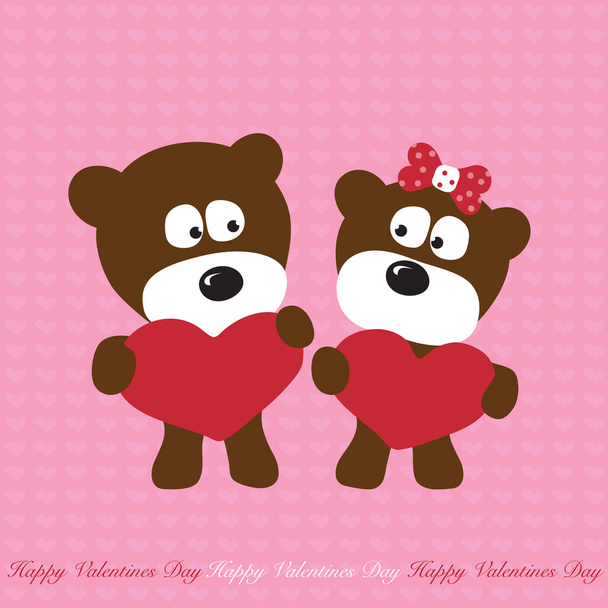 Shy Bears in Love - Vector, Image