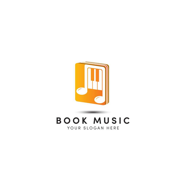 закрити музичну книгу, дизайн логотипу музичної книги з не фортепіано
 - Вектор, зображення