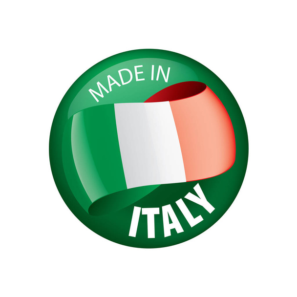イタリアの国旗、白い背景のベクトルイラスト. - ベクター画像